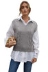V-Neck Twist Knitted Vest Sweater